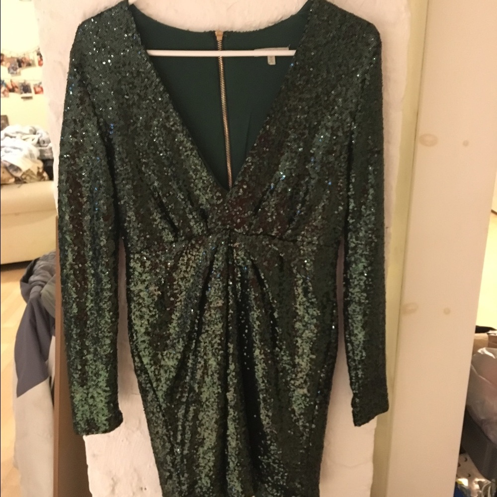 Green Sequin Holiday Dress